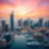 Dubai Skyline with Nine Marvels A stunning skyline view of Dubai showcasing the Nine Marvels