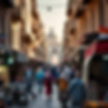 Vibrant Atmosphere of the Old Souk A scenic view of the Old Souk bustling with activity