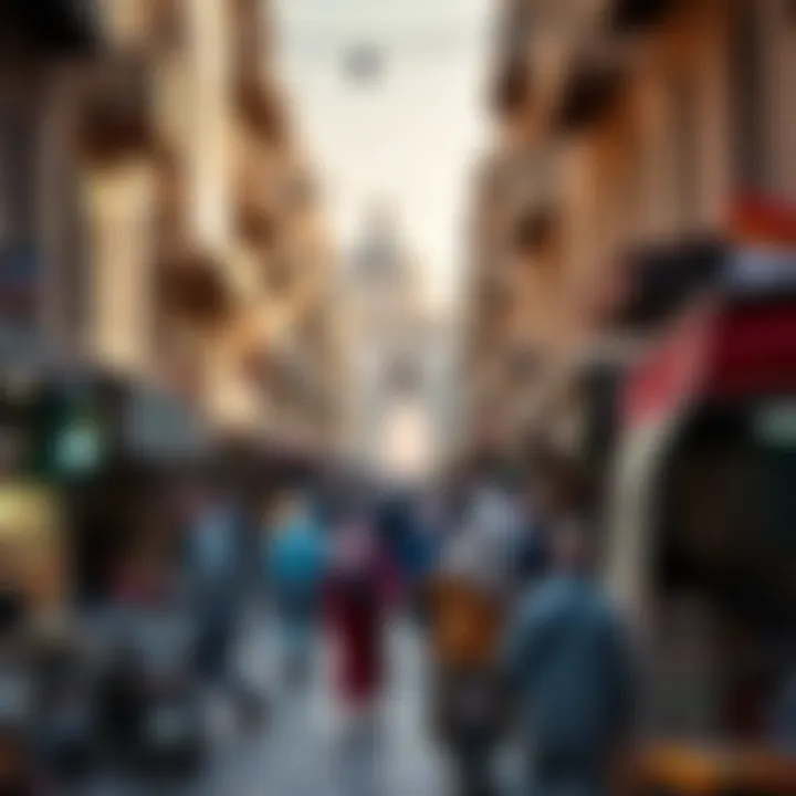 Vibrant Atmosphere of the Old Souk A scenic view of the Old Souk bustling with activity