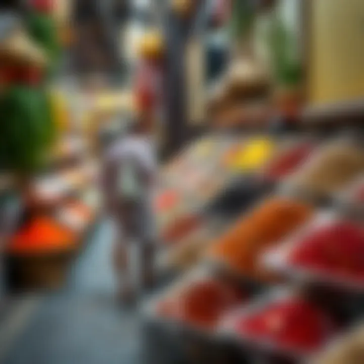 Colorful Spices and Herbs Available Vibrant displays of spices and herbs in the marketplace
