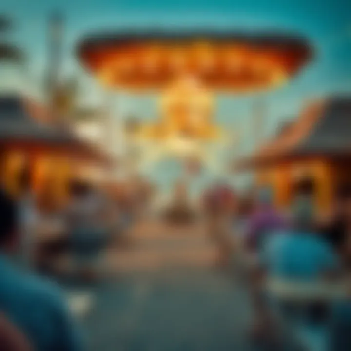 Bustling beach club scene with lively atmosphere