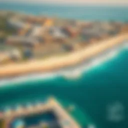 Aerial view of Dubai's vibrant coastline