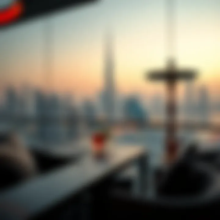 Dubai Skyline: A Perfect Backdrop for Shisha Stunning skyline view from a Business Bay shisha lounge