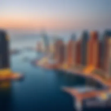 Panoramic View of Dubai Marina Panoramic view of Dubai Marina showcasing The Waves