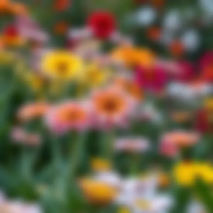Close-Up of Colorful Blooms A close-up of a variety of colorful blooms in the garden