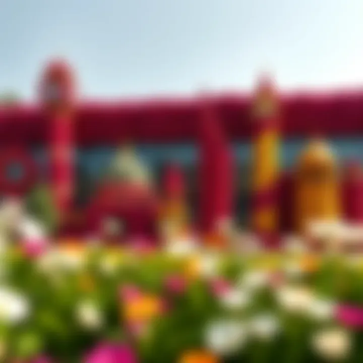 Floral Displays of Iconic Landmarks Vibrant floral displays in the shape of iconic landmarks