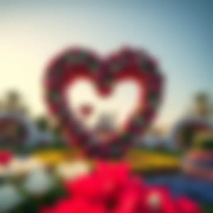 Floral Heart Structure at Miracle Garden A breathtaking view of the floral heart structure at Miracle Garden