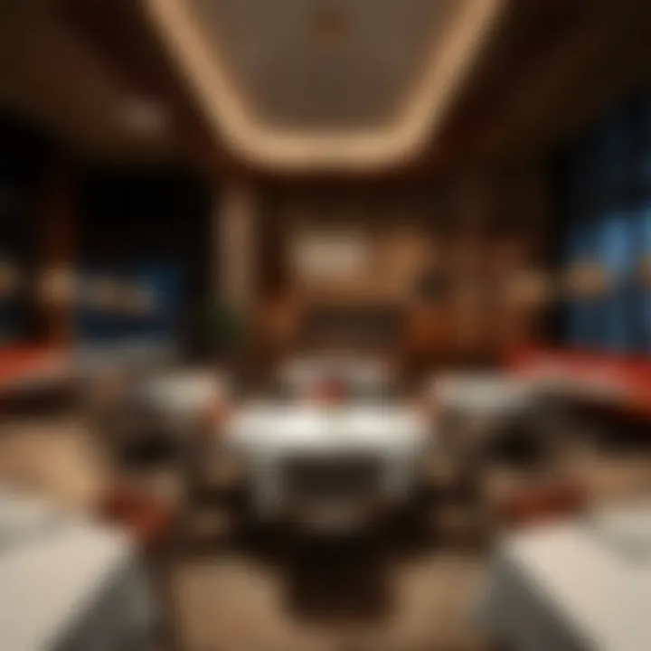 Distinctive Ambiance Reflecting Culinary Philosophy Interior design reflecting the unique philosophy of a Dubai Michelin-star restaurant