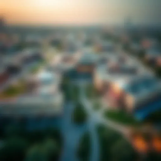 Aerial view of a UK university campus in the UAE