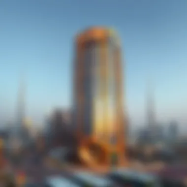Zabeel Building and Dubai Skyline Zabeel Building in urban context with surrounding skyline