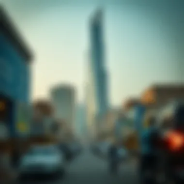 A bustling community around Farah Tower reflecting socio-economic dynamics