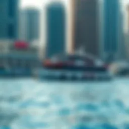 Ferry navigating through the waters of Dubai Marina