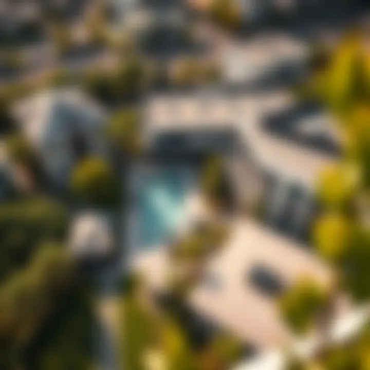 Aerial view highlighting the strategic location of Floarea Residence