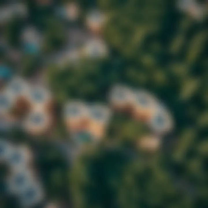 Aerial View of Forest Villas in Dubai Aerial view of forest villas integrated into Dubai's landscape