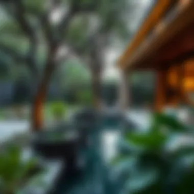 Tranquil Outdoor Space of a Forest Villa Tranquil outdoor space of a forest villa with water features