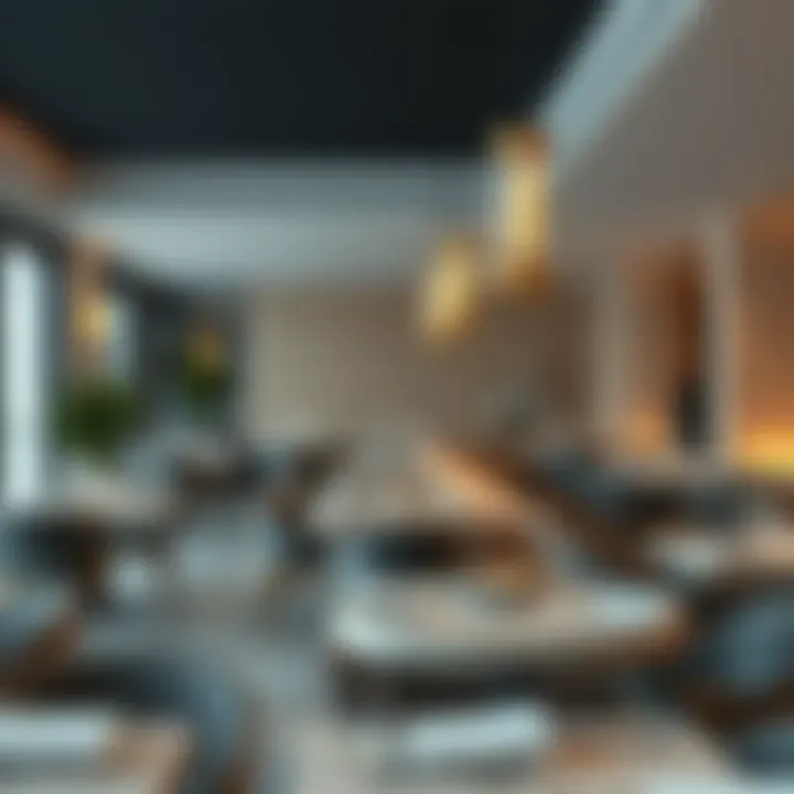 An elegant restaurant interior reflecting the modern aesthetics of Aljada