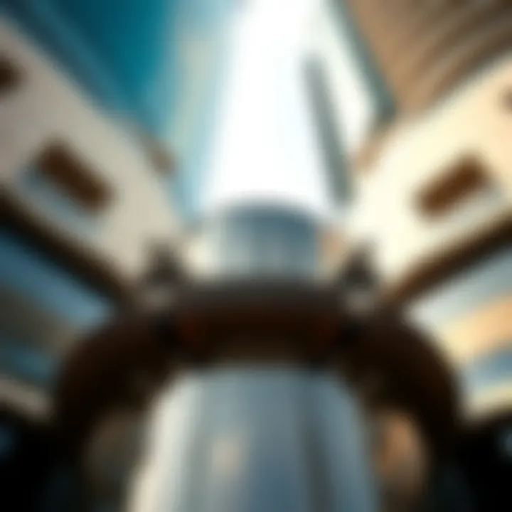 Architectural Details of the Tower Modern architectural details of the Golf Panorama Tower's facade