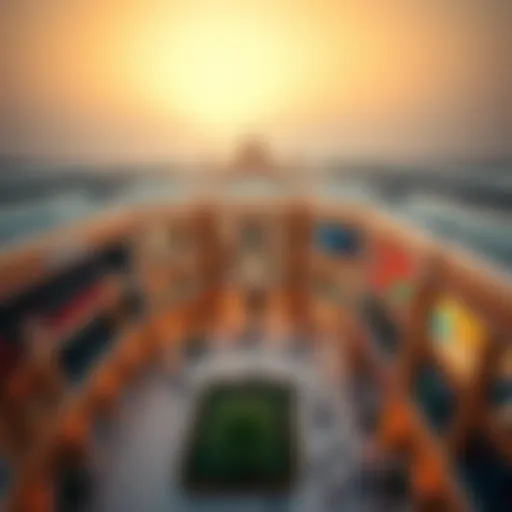 Aerial Perspective of Grand Al Khail Mall Aerial view showcasing the stunning architecture of Grand Al Khail Mall