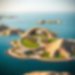 Panoramic view of Hudayriat Island showcasing its natural landscapes