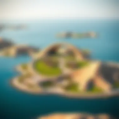 Panoramic view of Hudayriat Island showcasing its natural landscapes