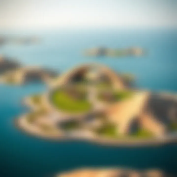 Panoramic view of Hudayriat Island showcasing its natural landscapes