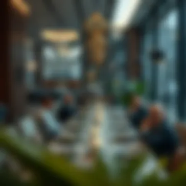 Modern dining setting for Iftar in a Dubai restaurant