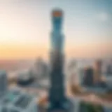 Jeewar Tower: A Architectural Marvel Panoramic view of Jeewar Tower against the Dubai skyline