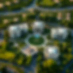 Aerial view showcasing the lush greenery and elegant architecture of Jumairah Park
