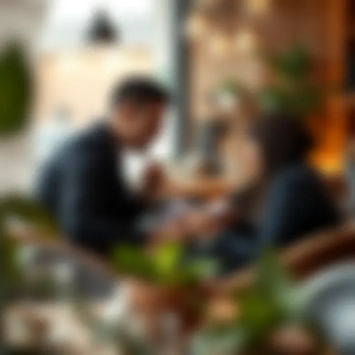 Planning Together in a Cozy Café A couple discussing plans at a café in Dubai