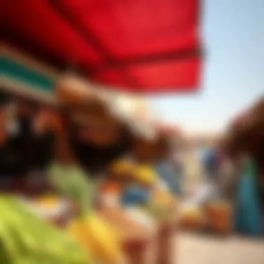 Exploring Local Culture in Dubai A vibrant market scene in Dubai showcasing local culture
