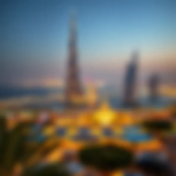 A luxurious Dubai skyline overlooking the Arabian Gulf