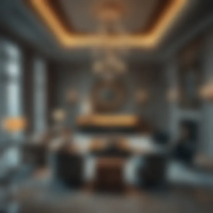 Opulent Living Room Design in Dubai Luxurious living room showcasing opulent design elements