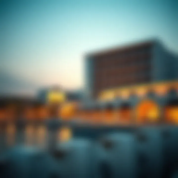 The architectural brilliance of Marsa Al Seef, highlighting its innovative design against the backdrop of Dubai Creek.