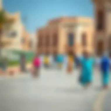 Community life flourishing in Marsa Al Seef, showcasing locals and visitors enjoying recreational activities.