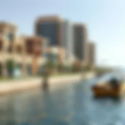 The stunning waterfront view of Marsa Al Seef showcasing traditional and modern architecture.