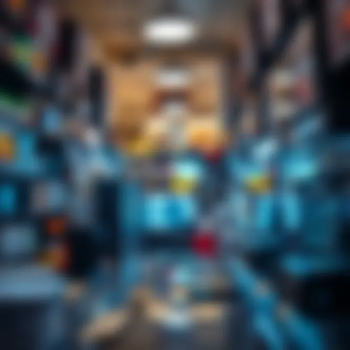 Electronics stores showcasing gadgets
