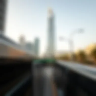 Metro Connectivity Near Latifa Tower Metro station entrance near Latifa Tower emphasizing connectivity