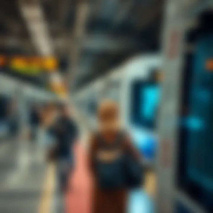 Commuters Engaging with the Dubai Metro System Commuters Using Dubai Metro