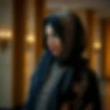 Intricate Embroidery in Modern Abaya Elegant modern abaya design showcasing intricate embroidery