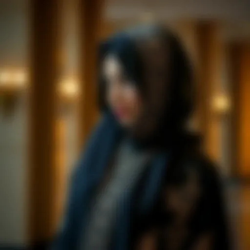 Intricate Embroidery in Modern Abaya Elegant modern abaya design showcasing intricate embroidery