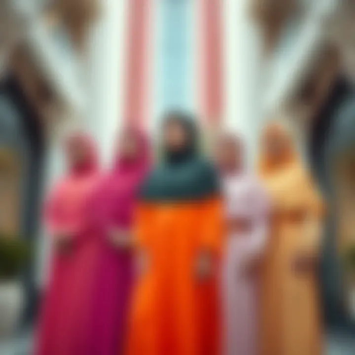 Vibrant Color Palette in Contemporary Abayas Vibrant color palette of contemporary abayas