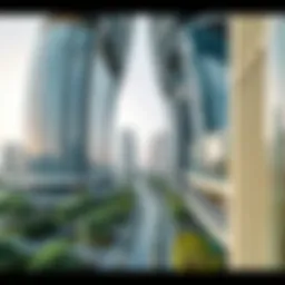 A panoramic view of Mohammed Bin Rashid City District One showcasing its innovative architecture and lush landscapes