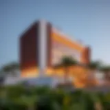 Exterior view of Morfields Abu Dhabi showcasing modern architecture