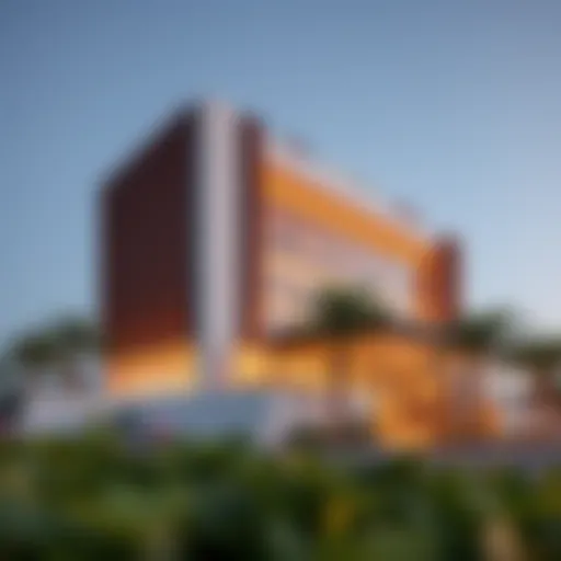 Exterior view of Morfields Abu Dhabi showcasing modern architecture
