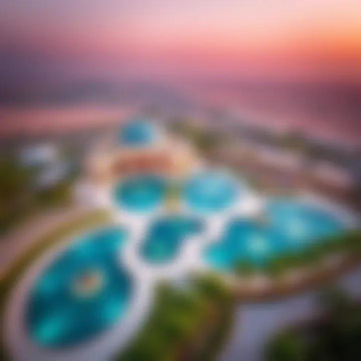 Aerial View of Nad Al Sheba Gardens Stunning landscape view of Nad Al Sheba Gardens