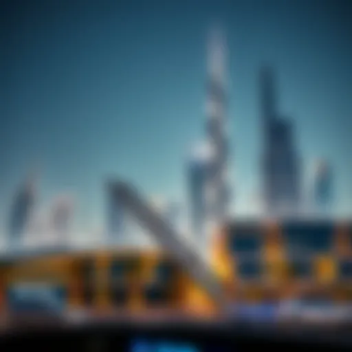 Dubai's Modern Architectural Landscape A futuristic skyline of Dubai showcasing modern architecture