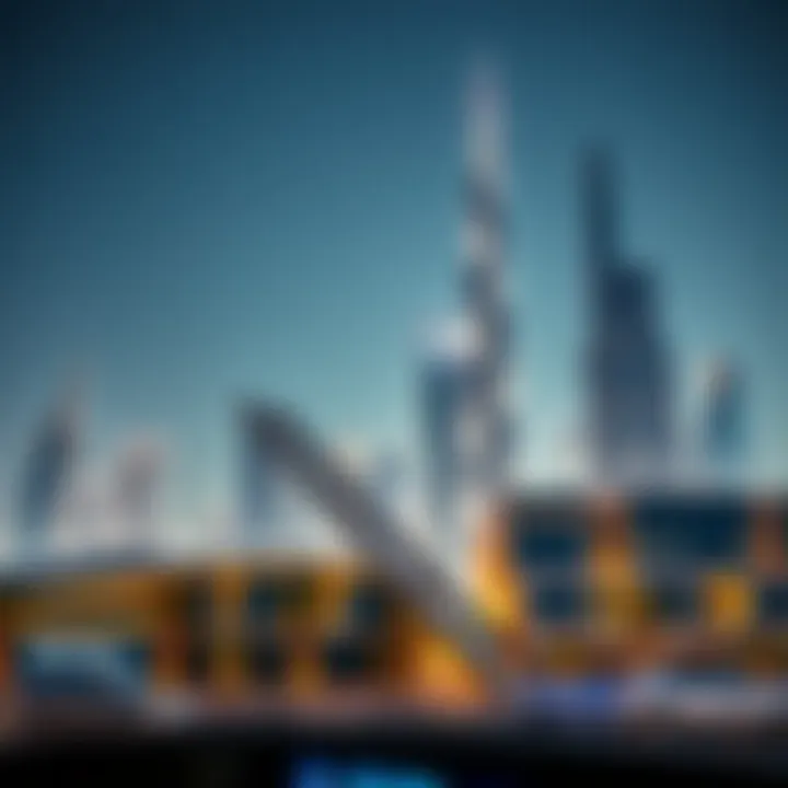 Dubai's Modern Architectural Landscape A futuristic skyline of Dubai showcasing modern architecture