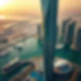 Aerial view of Marina Crown Tower showcasing its architectural elegance