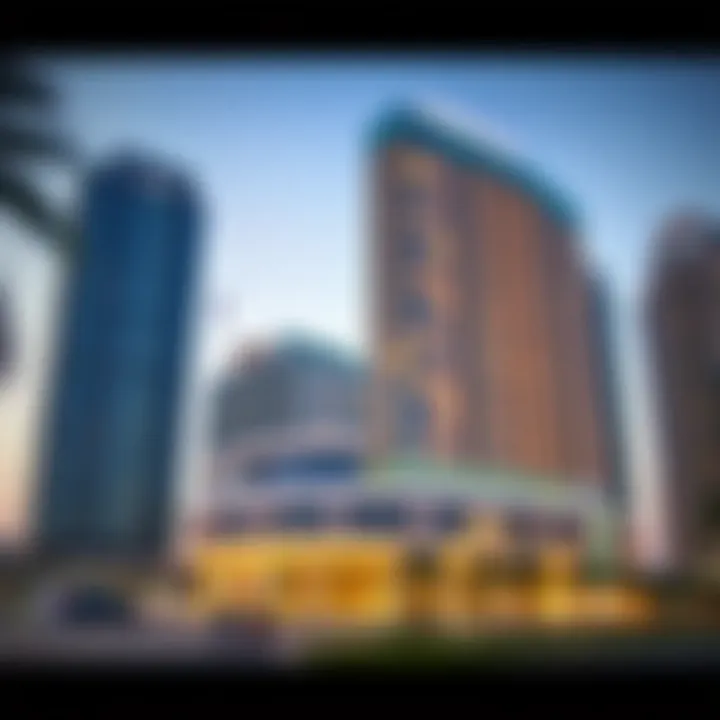 Exterior shot of Marina Crown Tower emphasizing its modern design