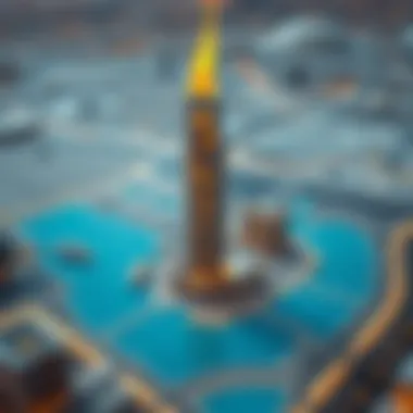 Map indicating the strategic location of Marina Crown Tower in Dubai